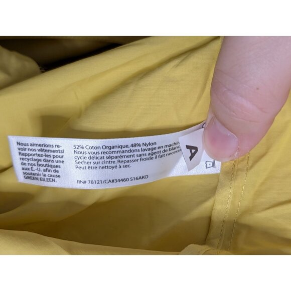 Eileen Fisher Citrn Hooded Anorak Coat 1X Lightweight Organic Cotton/Nylon Rain - Picture 12 of 16